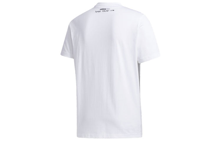 adidas neo Contrasting Colors Logo Printing Sports Short Sleeve White GJ8896
