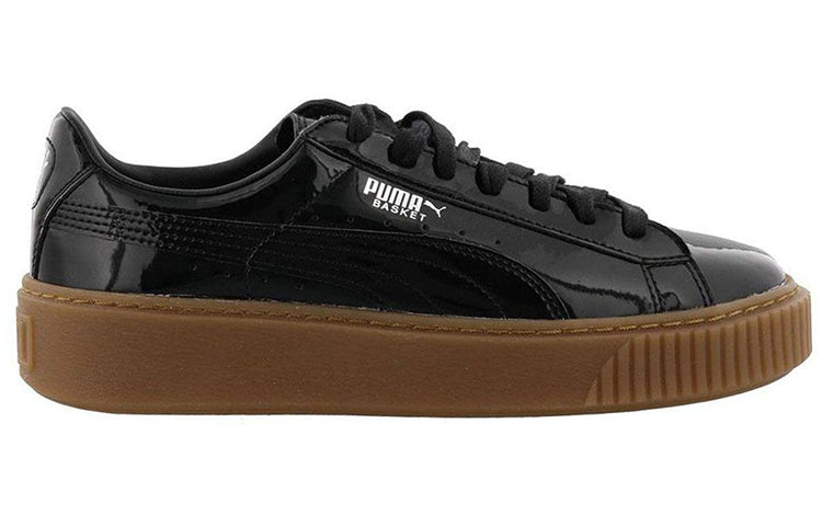(WMNS) PUMA Basket Platform 'Black Patent' 363314-08