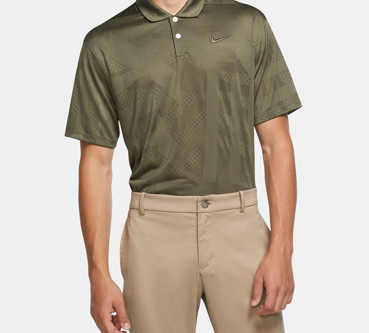 Nike DRI-FIT VAPOR Golf lapel Short Sleeve Polo Shirt Olive Green CK5925-222