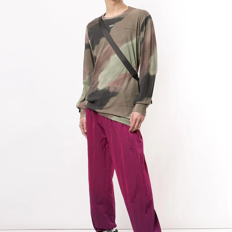 Off-White FW20 Arrows Printing Camo Long Sleeve Men Green OMAB001E20JER0086001