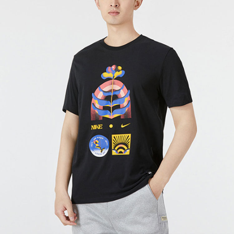 Nike Printing Pattern Round Neck Short Sleeve Black DM5431-010