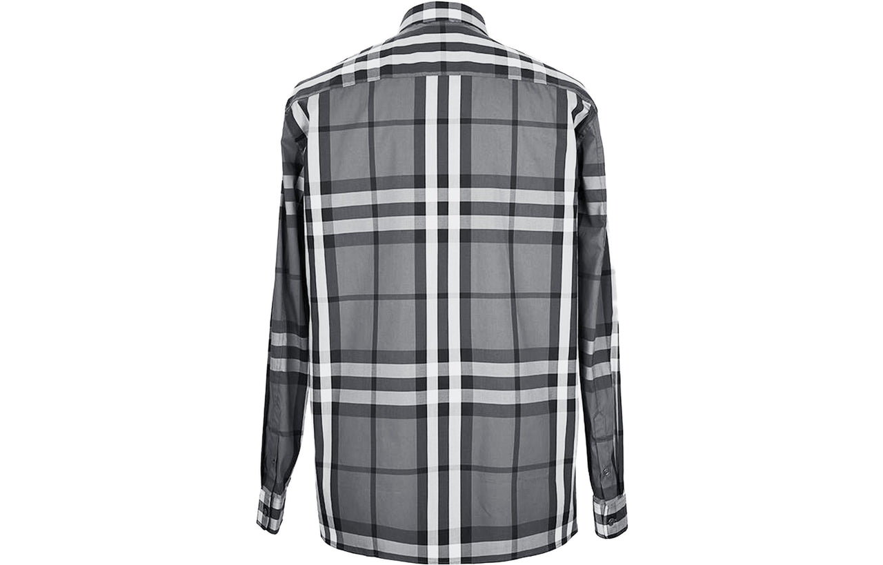 Burberry Plaid Long Sleeve Shirt 'Grey' 39835371