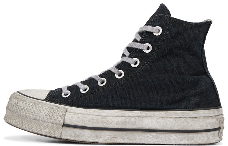 (WMNS) Converse Chuck Taylor All Star Lift Smoked Canvas High Top Black Dirty Shoes 564527C
