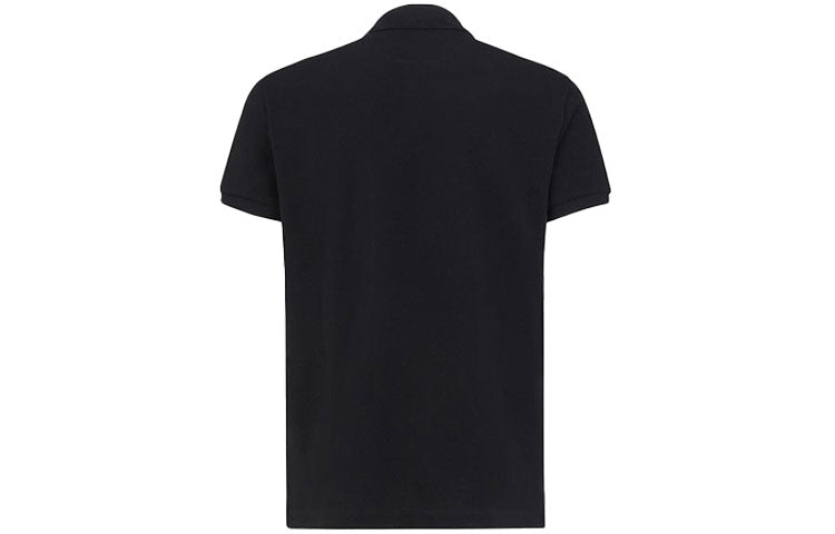 Men's FENDI SS21 Casual Logo Short Sleeve Polo Shirt Black FY0985AE07F0QA1
