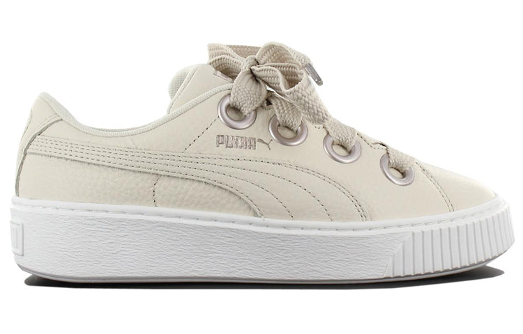 (WMNS) PUMA Platform Kiss Leather 'Birch' 366460-02