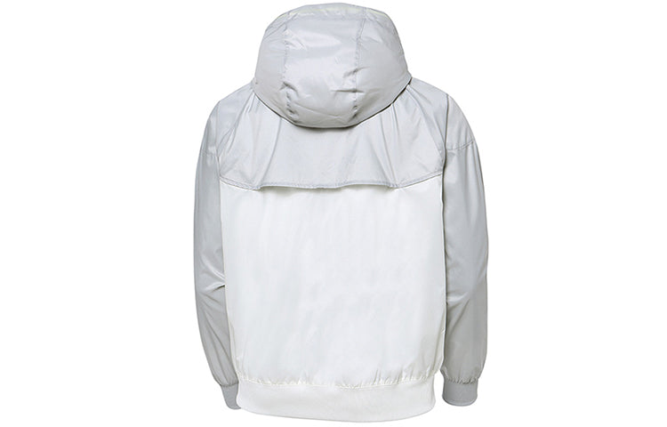 Nike Colorblock Sports Windproof hooded Logo Jacket White Gray DA0001-133