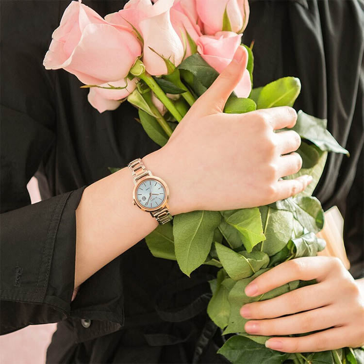 CASIO Sheen Series Solar Powered Silver/Rose-Gold Pink Analog SHS-4525SPG-7A