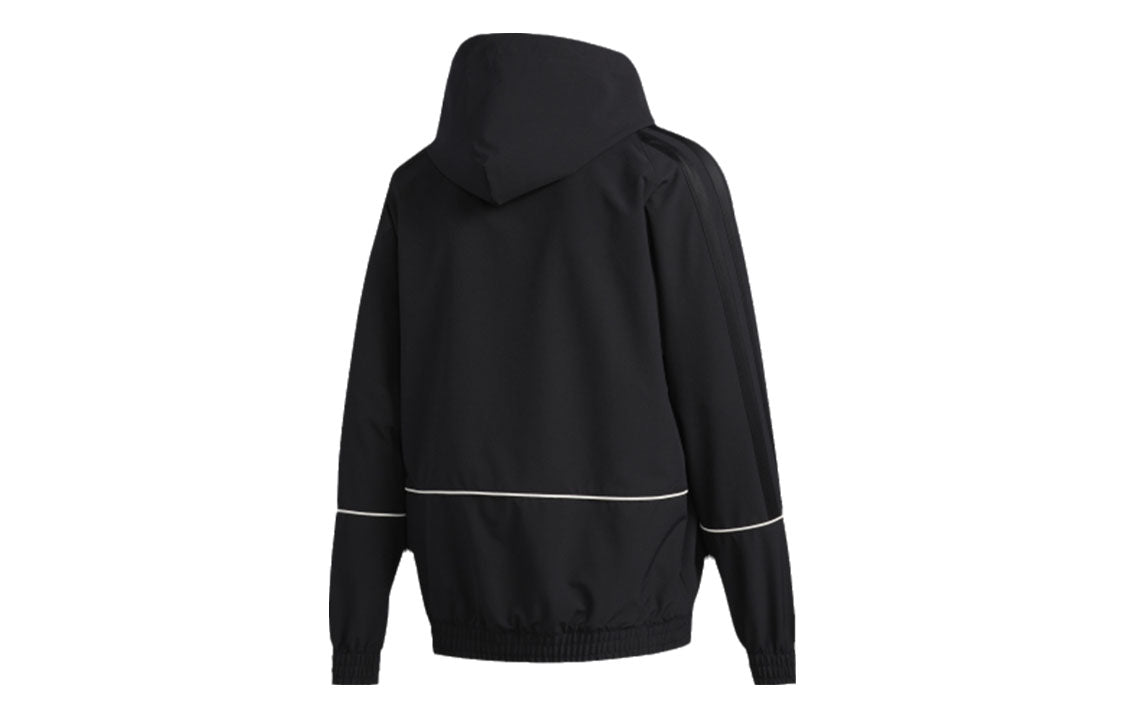 adidas Hrd Cu Embroidered Logo hooded Pullover Long Sleeves Black FR5736