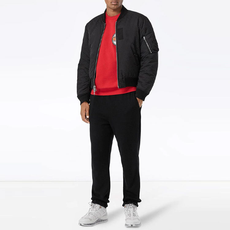 Men's Burberry Logo Double Sided aviator Jacket Black 80192011