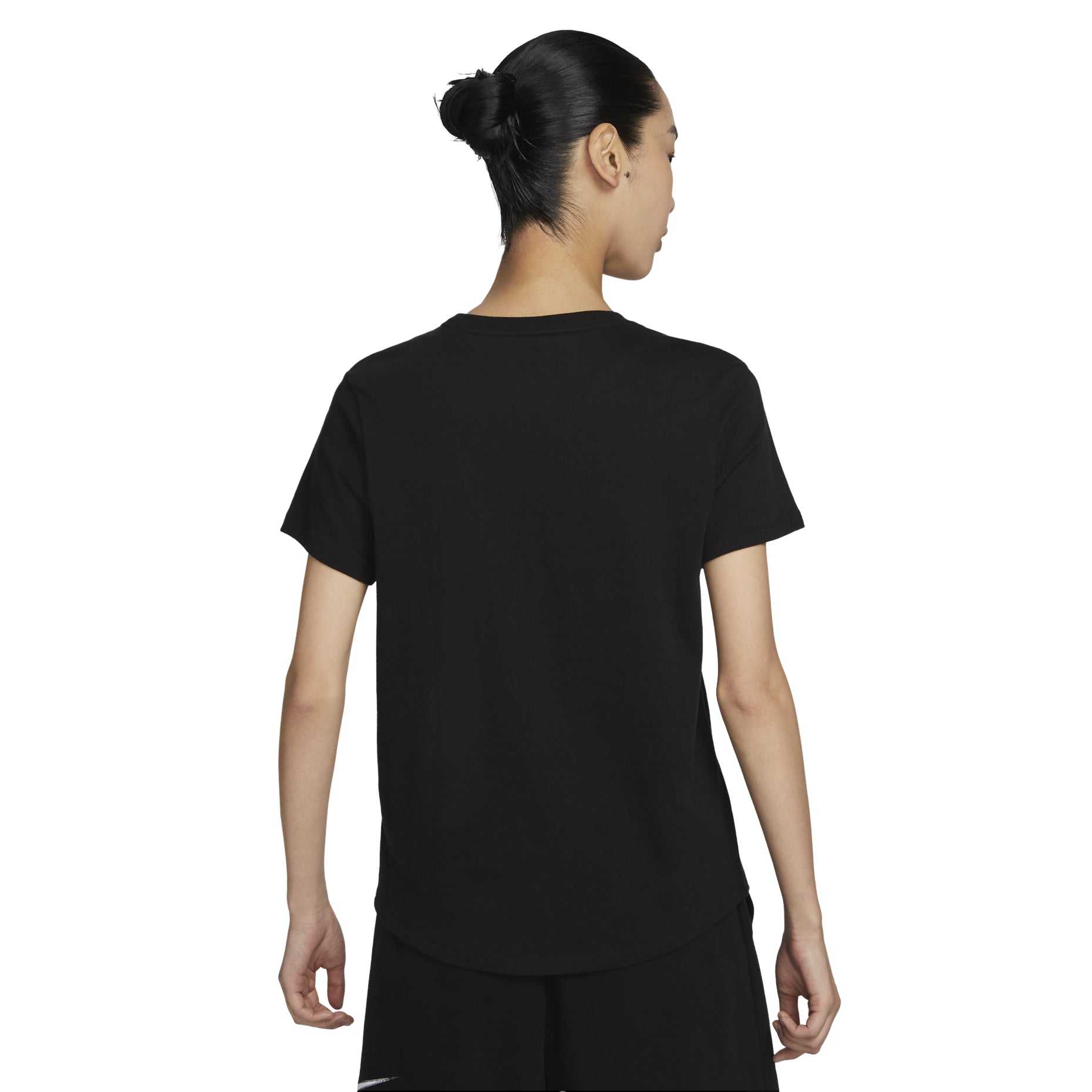 (WMNS) Nike Sportswear Essentials Logo T-shirt Asia Sizing 'Black White' DX7907-010