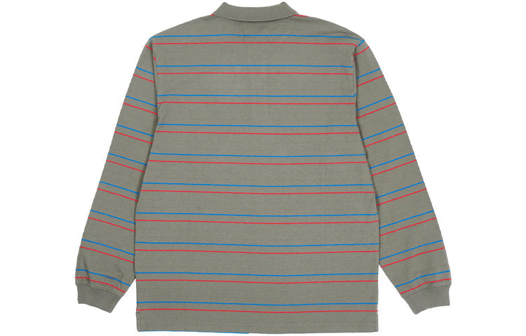 PALACE Stripe Loose Long Sleeves Olive Polo Shirt P20ES102