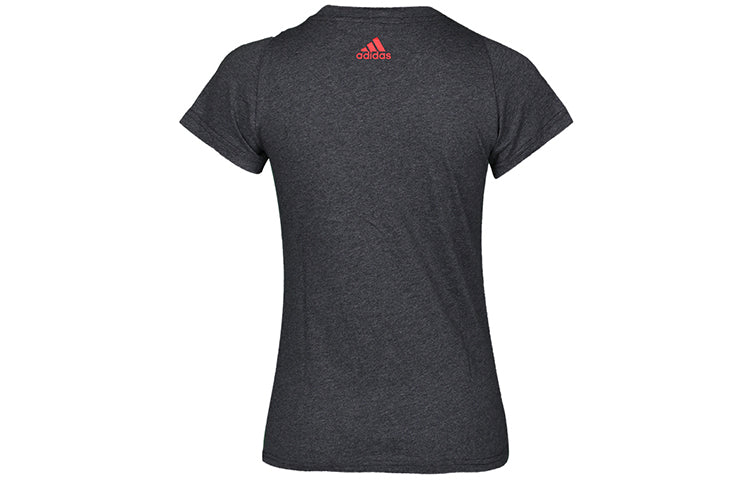 (WMNS) adidas Classic Large logo Printing Short Sleeve Gray CF8819