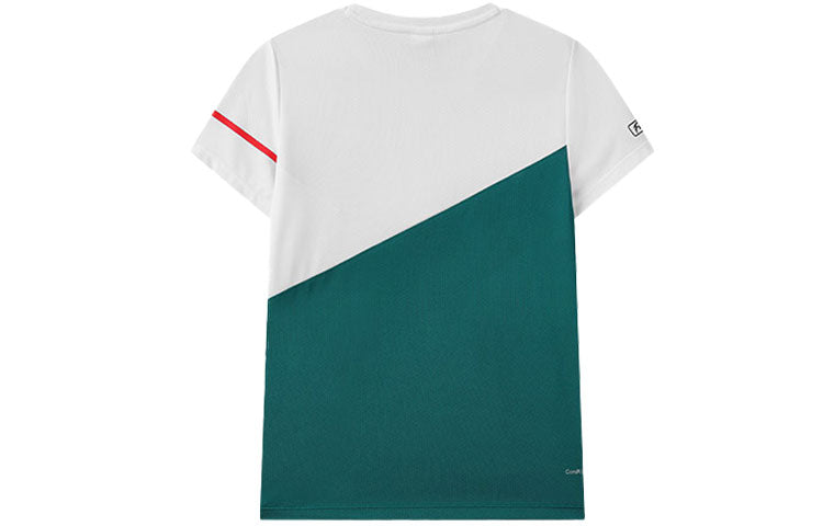 (WMNS) FILA Athletics Series Colorblock Round Neck Pullover Short Sleeve White A11W123101F-WT