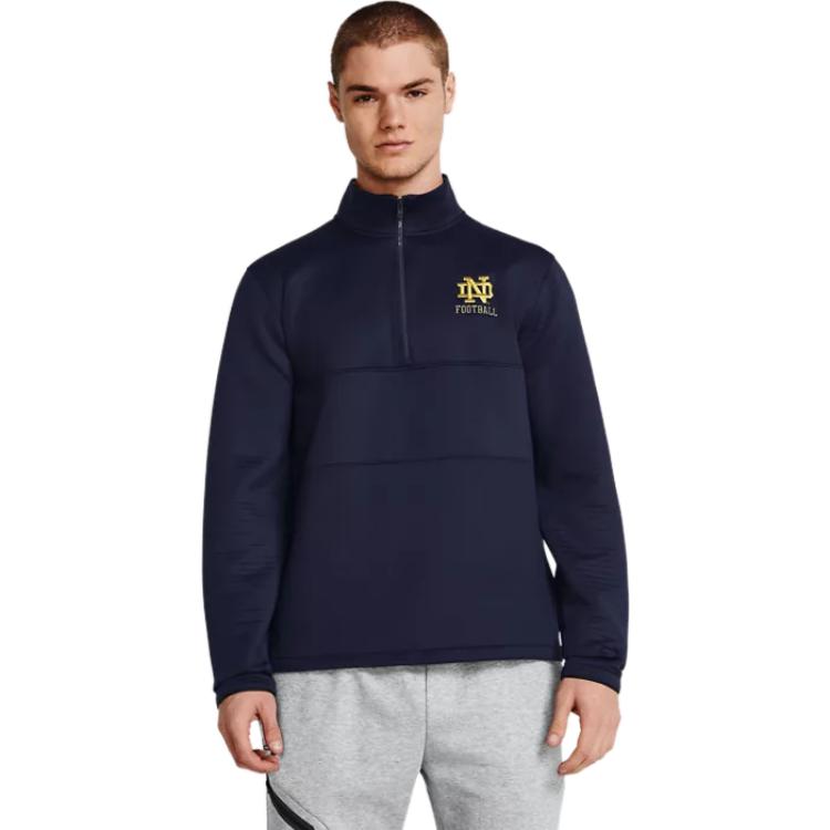 Under Armour University of Notre Dame 1/4 Zip Sweatshirt 'Navy Blue' 5122315-410