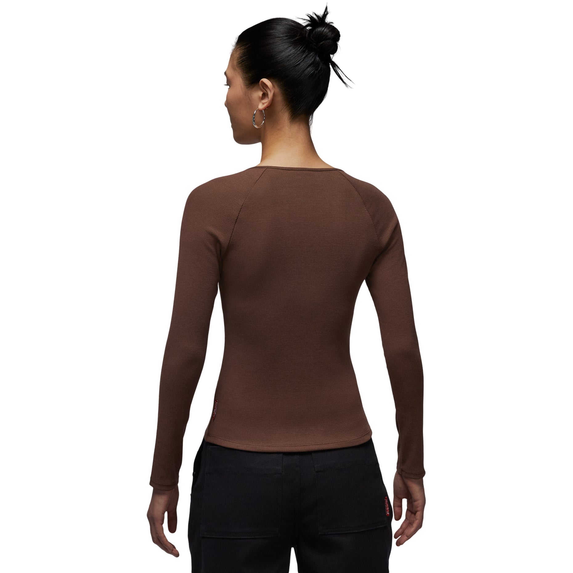 (WMNS) Air Jordan New Year Collection Long Sleeved Knit Top 'Light Chocolate' IQ3964-216