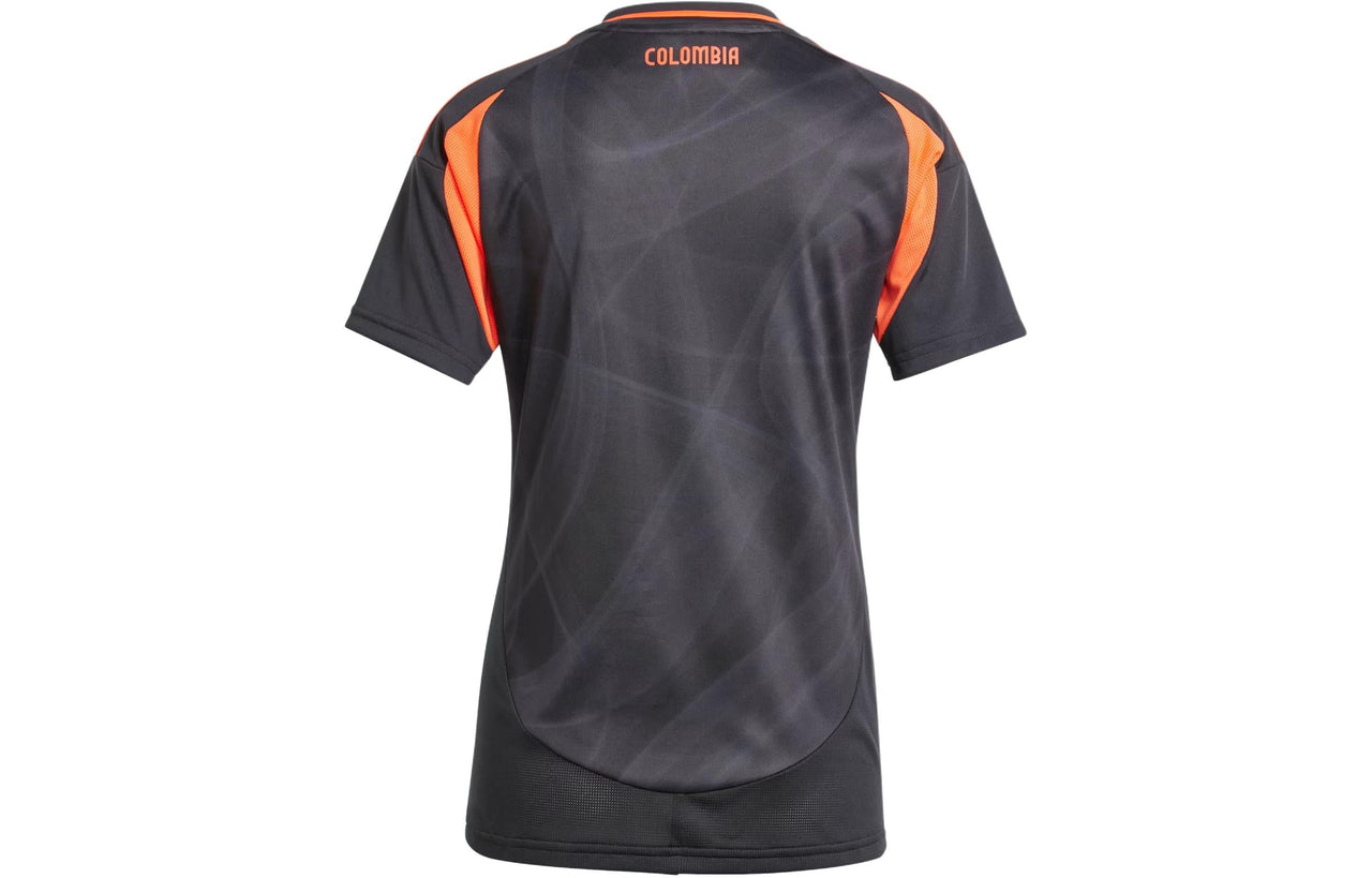 (WMNS) adidas Colombia 24 Away Soccer Jersey Asia Sizing 'Black Orange' IP8271