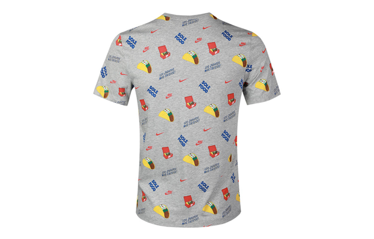 Nike Sportswear Pattern Printing Short Sleeve Gray CW0473-063