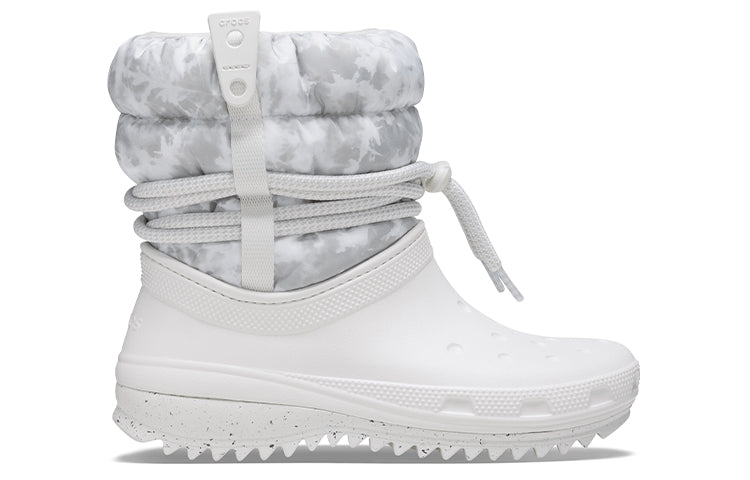 (WMNS) Crocs Classic Neo Puff Luxe Boots 'White Grey' 207312-1CR