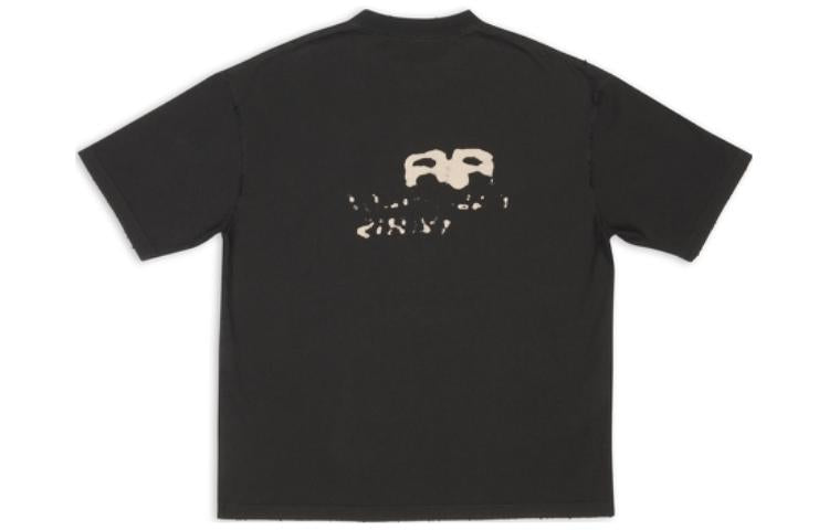 Balenciaga Hand-Drawn BB Icon T-Shirt Medium Fit 'Black' 612966TNVN41059