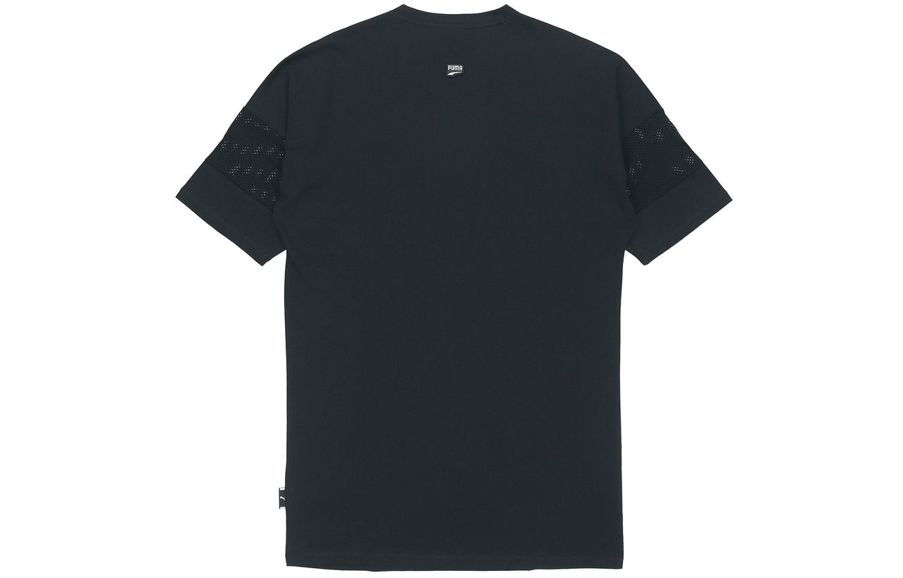 (WMNS) PUMA Casual Sports Alphabet Printing Short Sleeve Black 597473-01