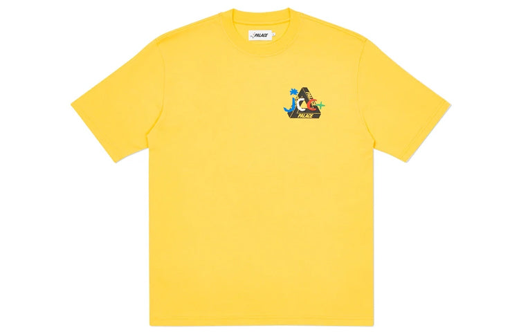 Men's PALACE JCDC2 T-Shirt Back Printing Short Sleeve Yellow PAL-SS20-043