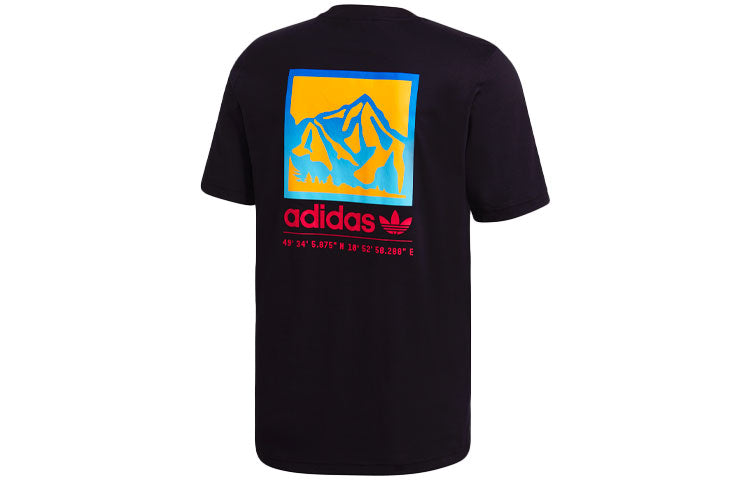 adidas originals Pattern Printing Casual Sports Short Sleeve Black GP1118