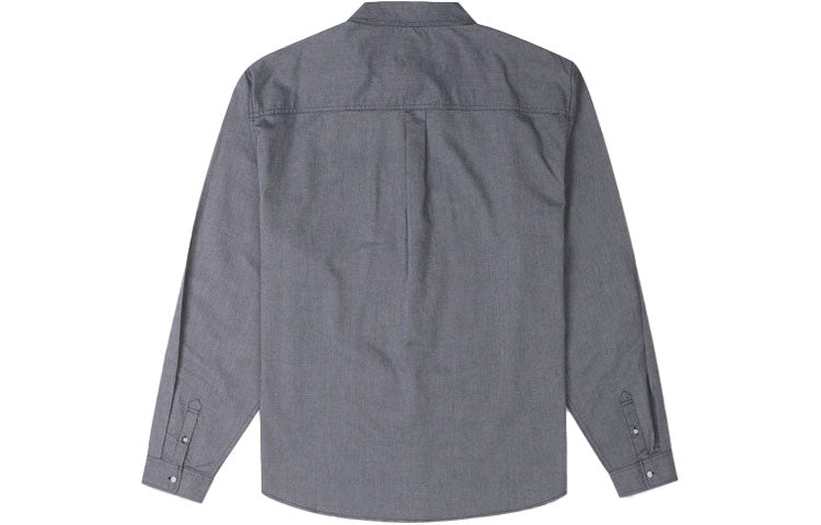 Converse Oxford Button Up Shirt Asia Sizing 'Grey Blue' 10024602-A05