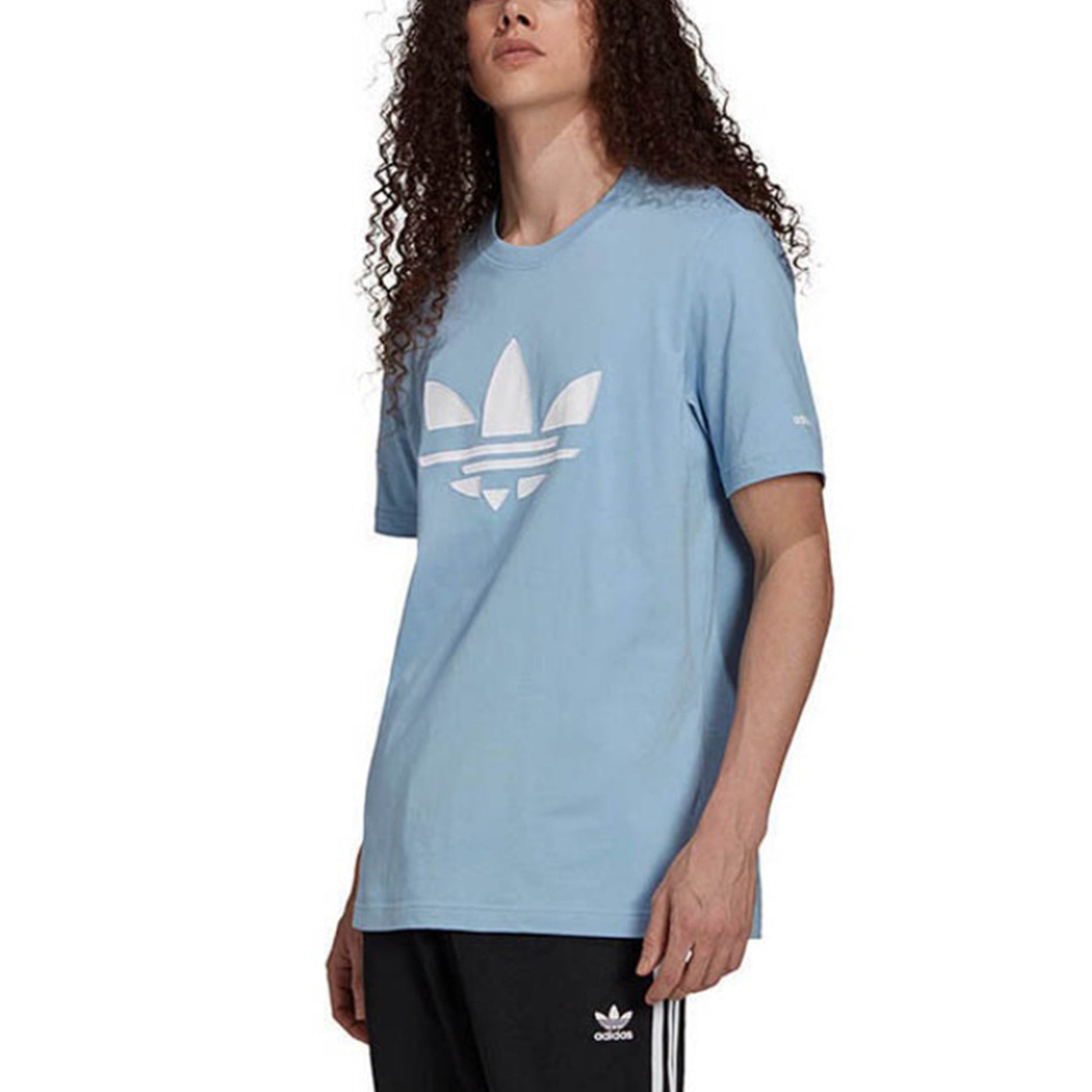 adidas originals St Tee Casual Breathable Sports logo Printing Short Sleeve Sky Blue H62496