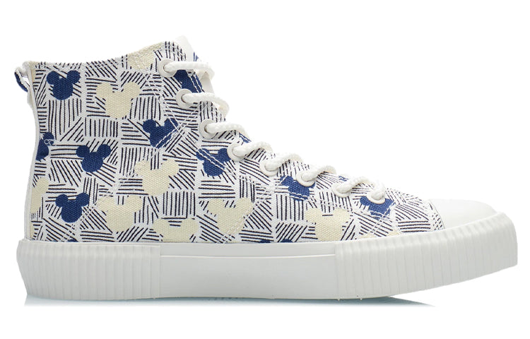 (WMNS) Li-Ning x Disney Canvas Hi Shoes 'White Blue Yellow' AGCR284-3