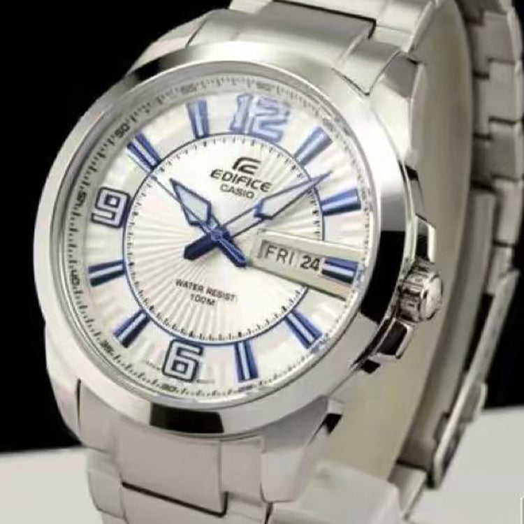 CASIO EDIFICE Leisure Fashion Three Hands Men's Mens Silver Analog EFR-103D-7A2