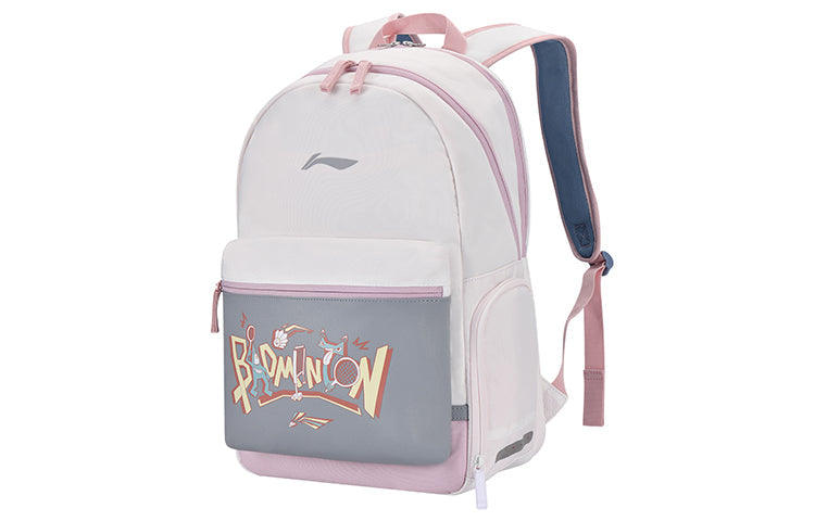Li-Ning Badminton Graphic Backpack 'White Pink' ABST037-2