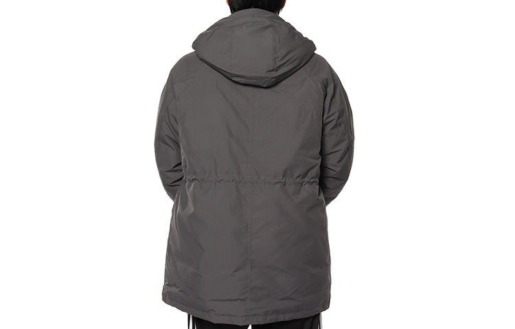 Men's adidas Zipper Hooded Loose With Down Feather Gray Jacket DM1940