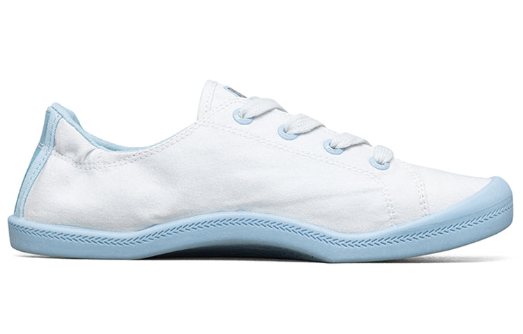 (WMNS) Skechers Beach Bingo My Emperor Sleeps All Night Low-Top Canvas Shoes White/Blue 66666273-WLB