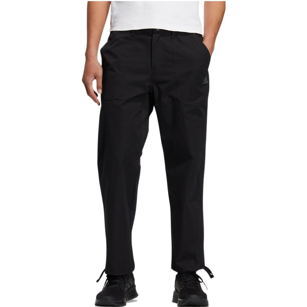 adidas Solid Color Straight Sports Pants Men's Black HP1389