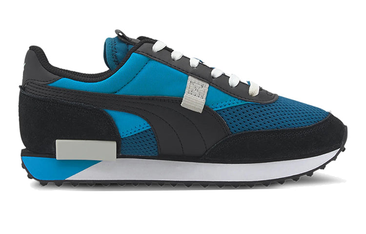 (GS) PUMA Future Rider Galaxy Low Top Running Shoes Blue/Black/White 374424-02