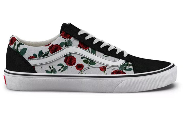 Vans Old Skool Rose Print Shoes 'Black White' VN0A5AO95KO