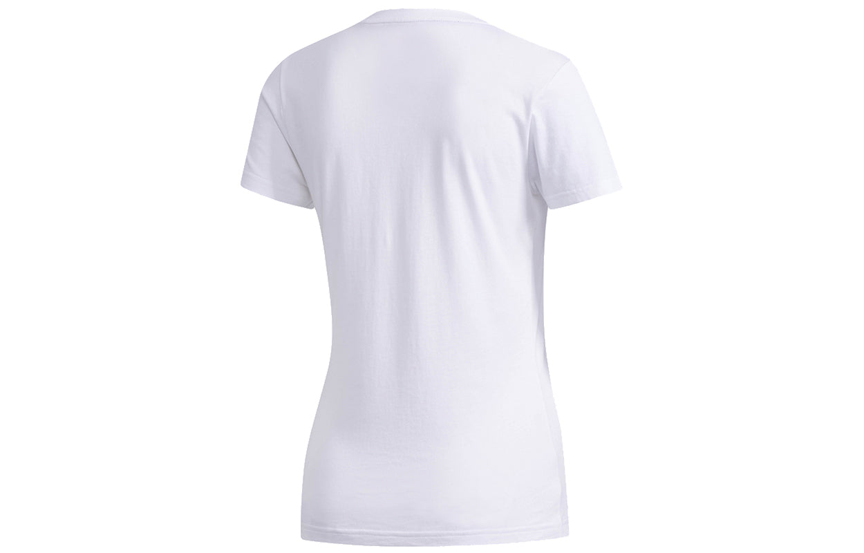(WMNS) adidas neo Ce Tee Alphabet Printing Casual Sports Round Neck Short Sleeve White DW7943