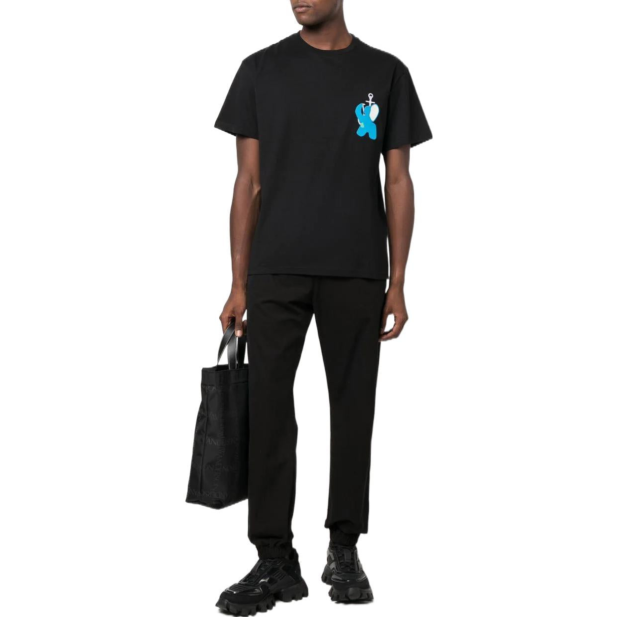 Men's Off-White Solid Color Plain Weave Knit Bundle Feet Sports Pants/Trousers/Joggers Black OMCA226F22FAB0011010