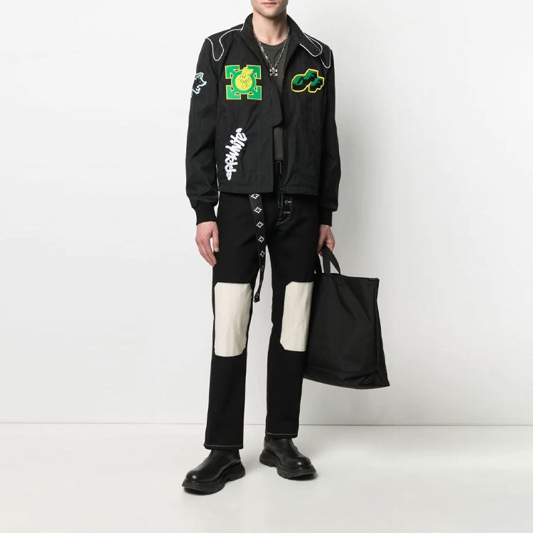Off-White SS21 Logo Jacket Ordinary Version Black OMEA285S21FAB0011001