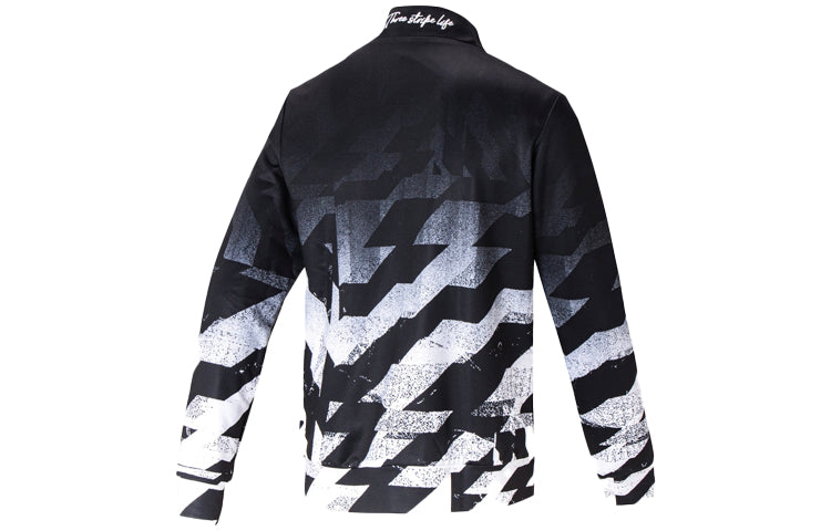 adidas Fb Jersey Jk Golf Athleisure Casual Sports Printing Contrasting Colors Baseball Collar Jacket Black FS6914