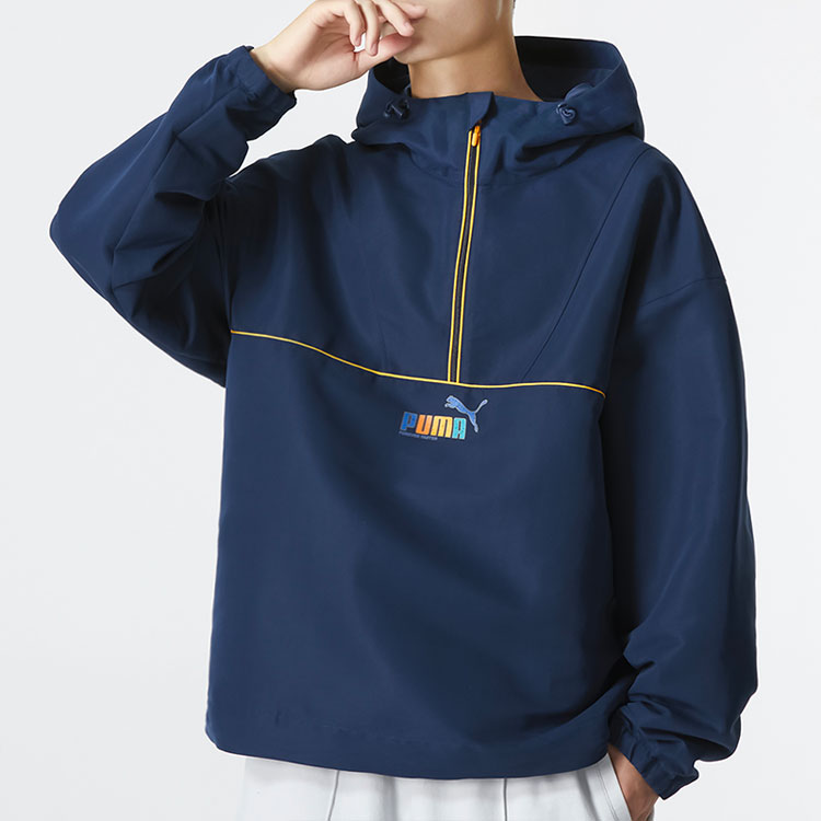 PUMA Logo Half Zip Jacket 'Navy' 673600-84
