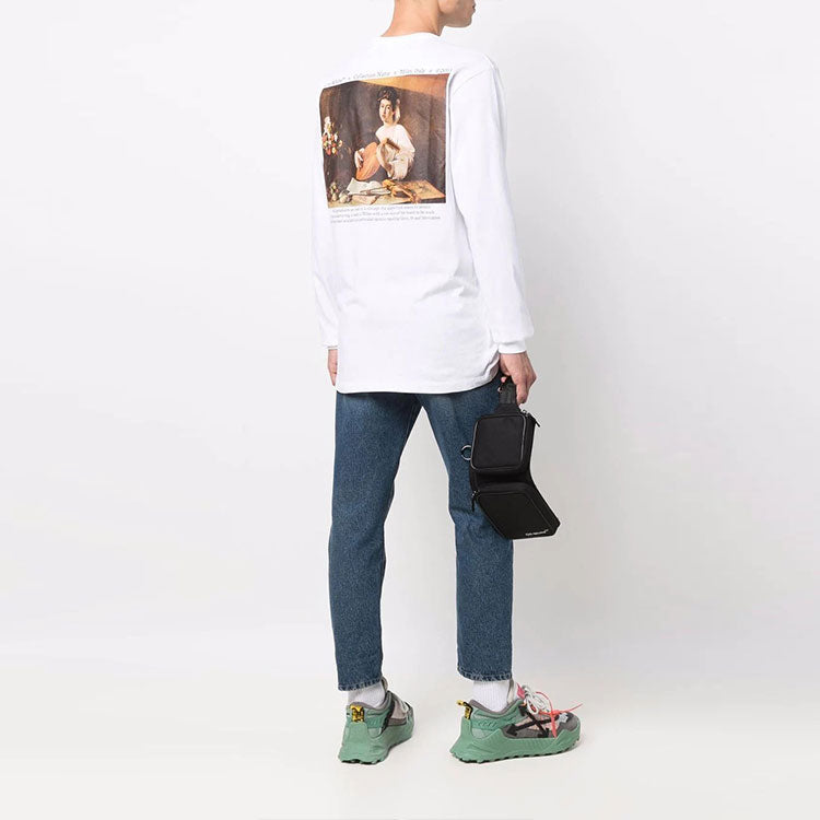 Off-White FW21 Pattern Printing Round Neck Pullover Long Sleeves Version White OMAB001F21JER0030184