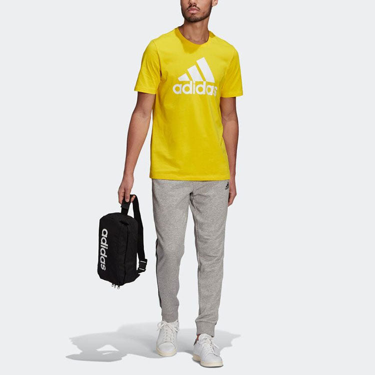 Men's adidas Side Stripe Logo Bundle Feet Sports Pants/Trousers/Joggers Japanese Version Gray GK8889