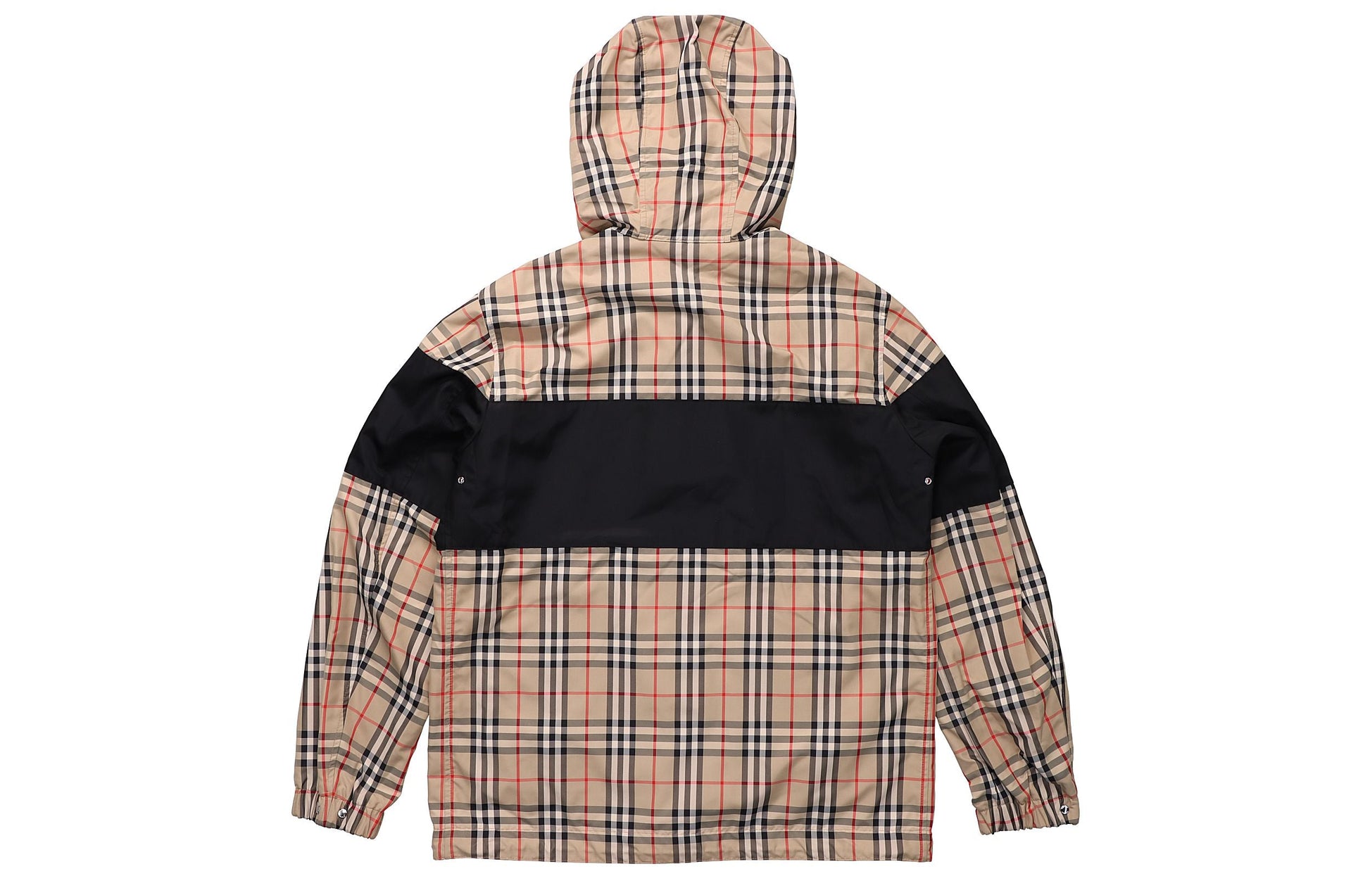 Men's Burberry Double Sided Classic Plaid Hooded Jacket Beige 80368941