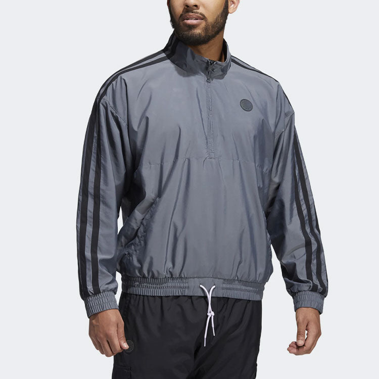 Men's adidas Zipper Sports Jacket Gray GV4675