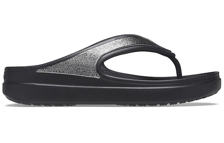 (WMNS) Crocs Thick Sole Black Slippers 206919-001