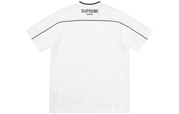 Supreme SS18 Dazzle Warm Up Top White Tee 'Black White' SUP-SS18-0019