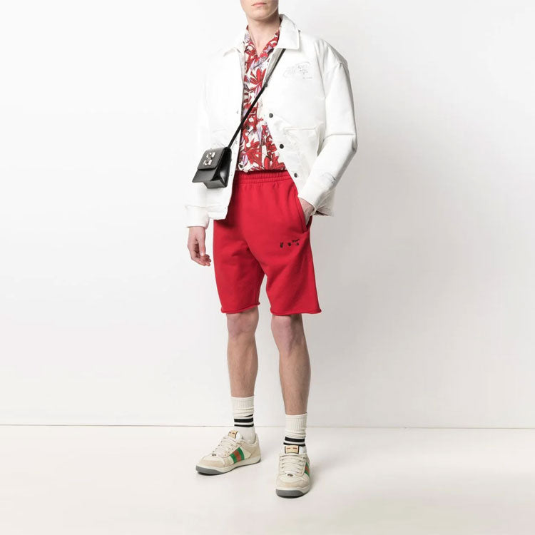 Off-White SS21 Logo Sports Shorts Version Red OMCI006S21FLE0022510