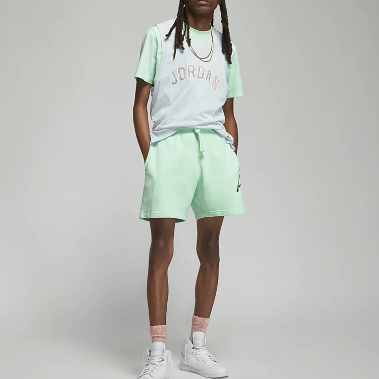 Men's Air Jordan Solid Color Logo Knit Shorts Green DM1871-379