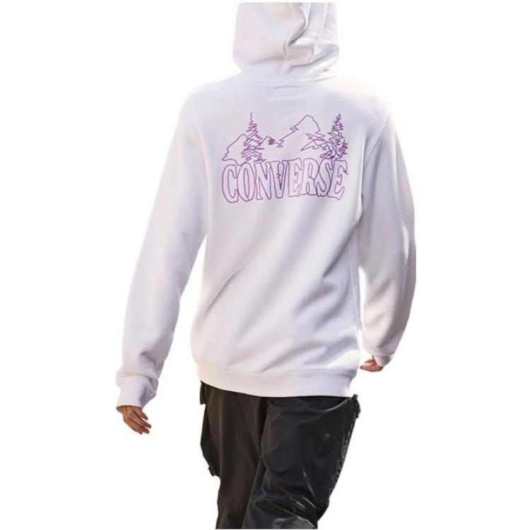 Converse Mountain Logo Hoodie Asia Sizing 'White' 10025050-A02